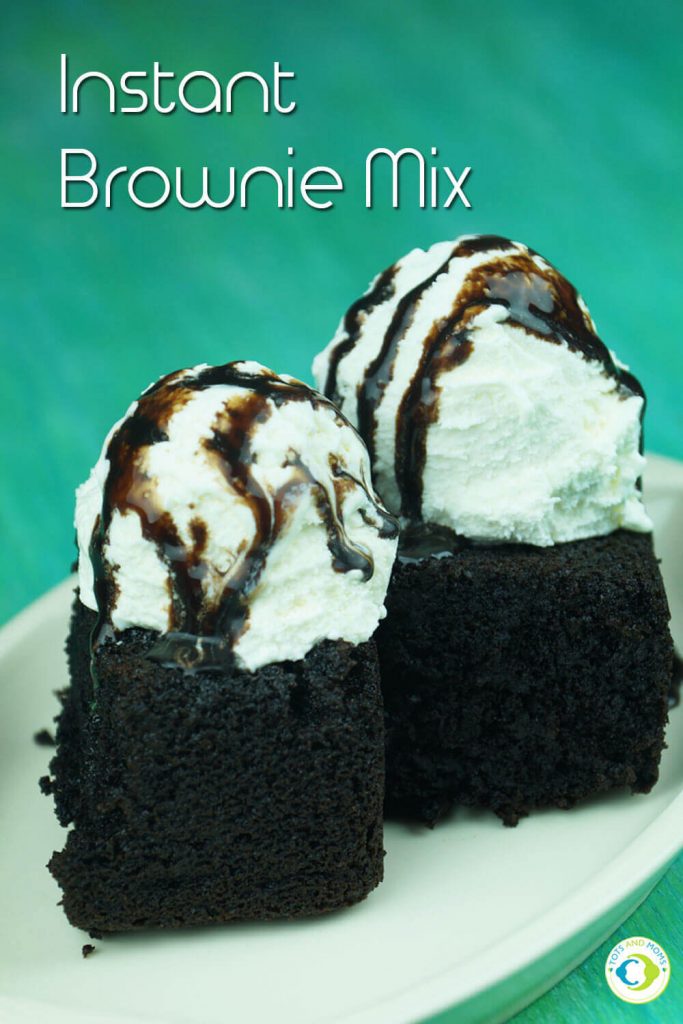 INSTANT BROWNIE MIX - HOMEMADE CHOCOLATE BROWNIE SUNDAE for Toddlers, Kids & Family Healthy Brownie baking recipes