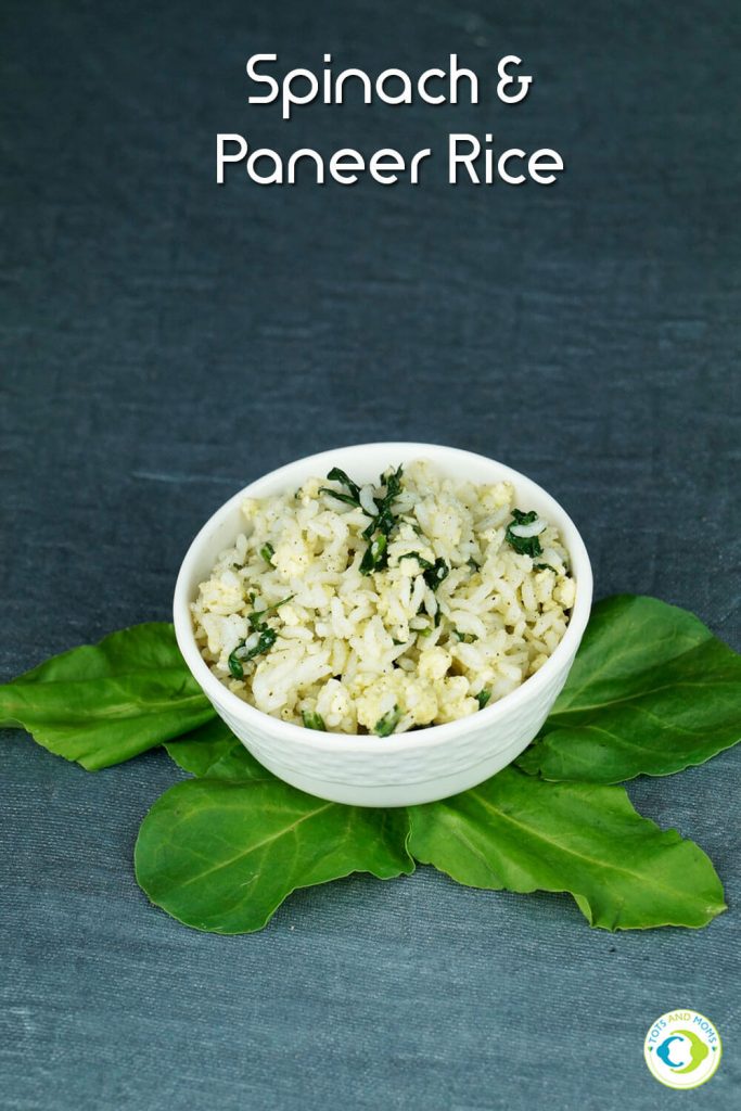 SPINACH PANEER RICE for Toddlers, Kids & Family Recipes with spinach for toddlers