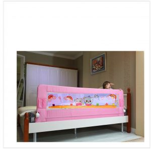Kiddale Bedrail : Long Foldable Safety Guard to Protect Baby, Kids & Senior citizen from side falling- Baby and Kids Products-Pink
