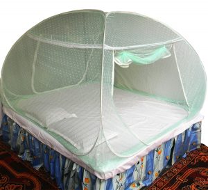 Healthy Sleeping Foldable Polyester Double Bed Mosquito Net - Embroidery