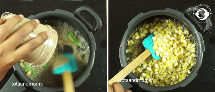 Sweet Corn Pudina Pepper Rice recipe for cough or cold