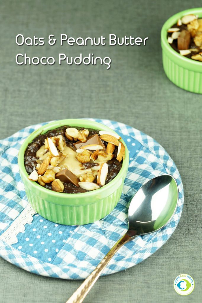 Oats & Peanut Butter Chocolate Pudding Healthy Dessert for Kids