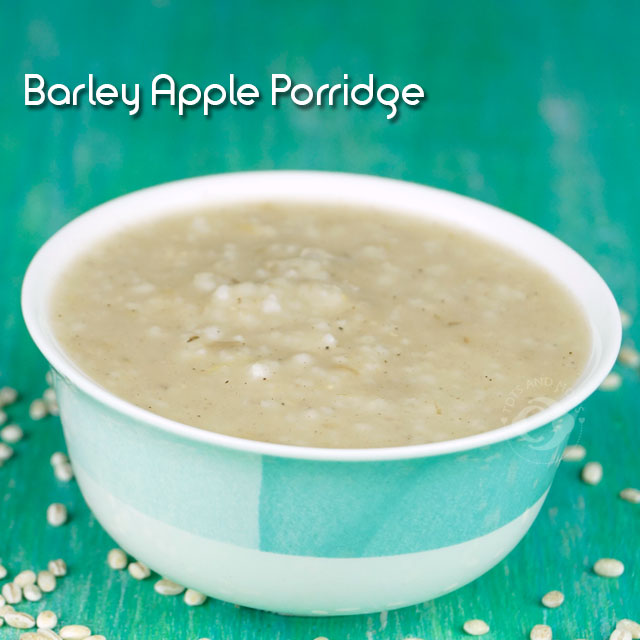 Barley Apple Porridge for babies, kids toddlers hindi kannada jau daliya