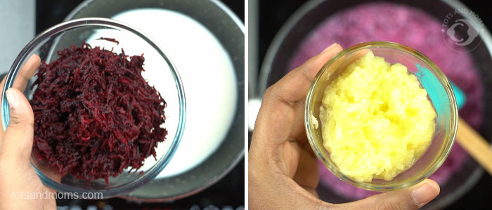 Beetroot Dates Halwa for babies, toddlers kids chukundar halwa dessert