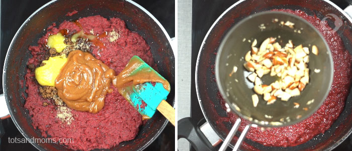 Beetroot Dates Halwa for babies, toddlers kids chukundar halwa dessert
