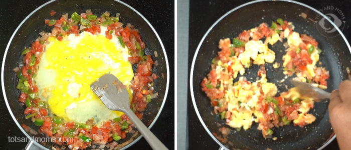 Scrambled Egg Poha for Babies, Toddlers & Kids anda motte recipe in hindi kannada shishu