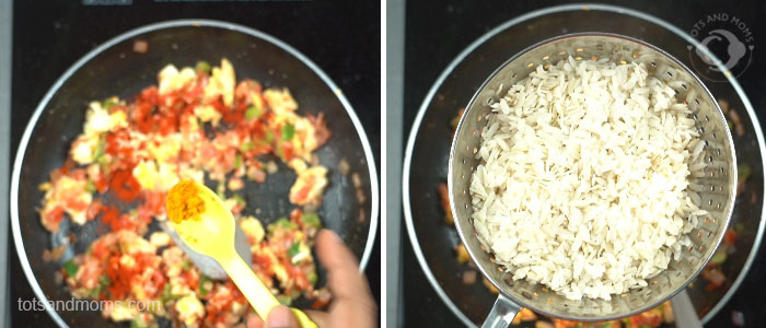 Scrambled Egg Poha for Babies, Toddlers & Kids anda motte recipe in hindi kannada shishu