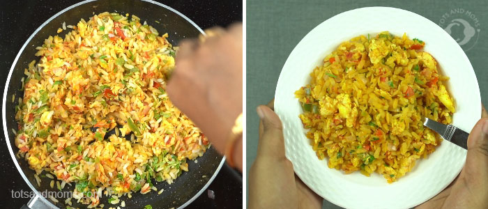 Scrambled Egg Poha for Babies, Toddlers & Kids anda motte recipe in hindi kannada shishu