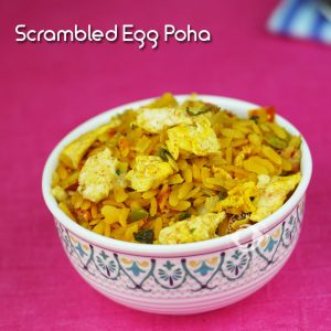 Scrambled-Egg-Poha for babies kannada hindi recipe