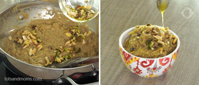 Bottle Gourd Halwa with coconut sugar Lauki ki Halwa Bottle Gourd recipes for babies, kids and toddlers natural sweeteners for babies, toddlers and kids benefits of bottle gourd for babies toddlers and kids healthy dessert for family festive recipes homemade halwa for babies and toddlers